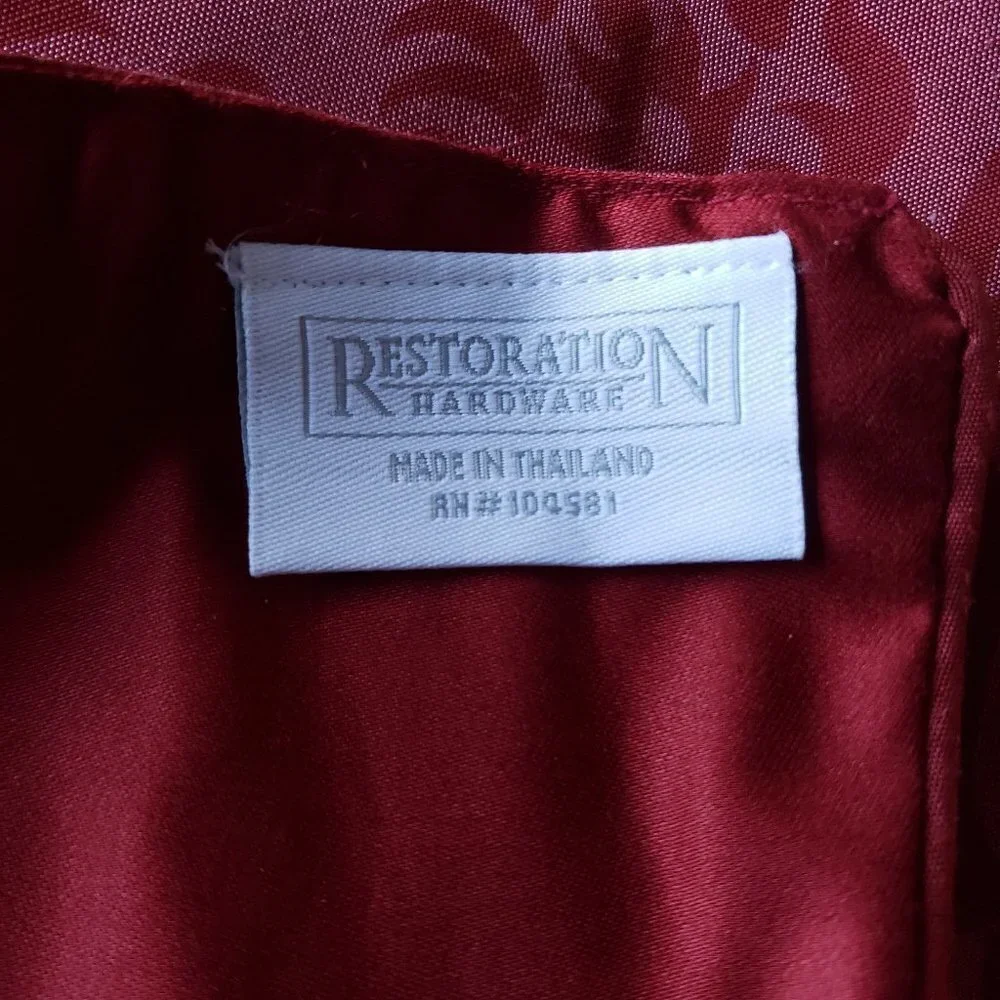 New - RH Restoration Hardware Red Thai Silk Christmas Tree Skirt